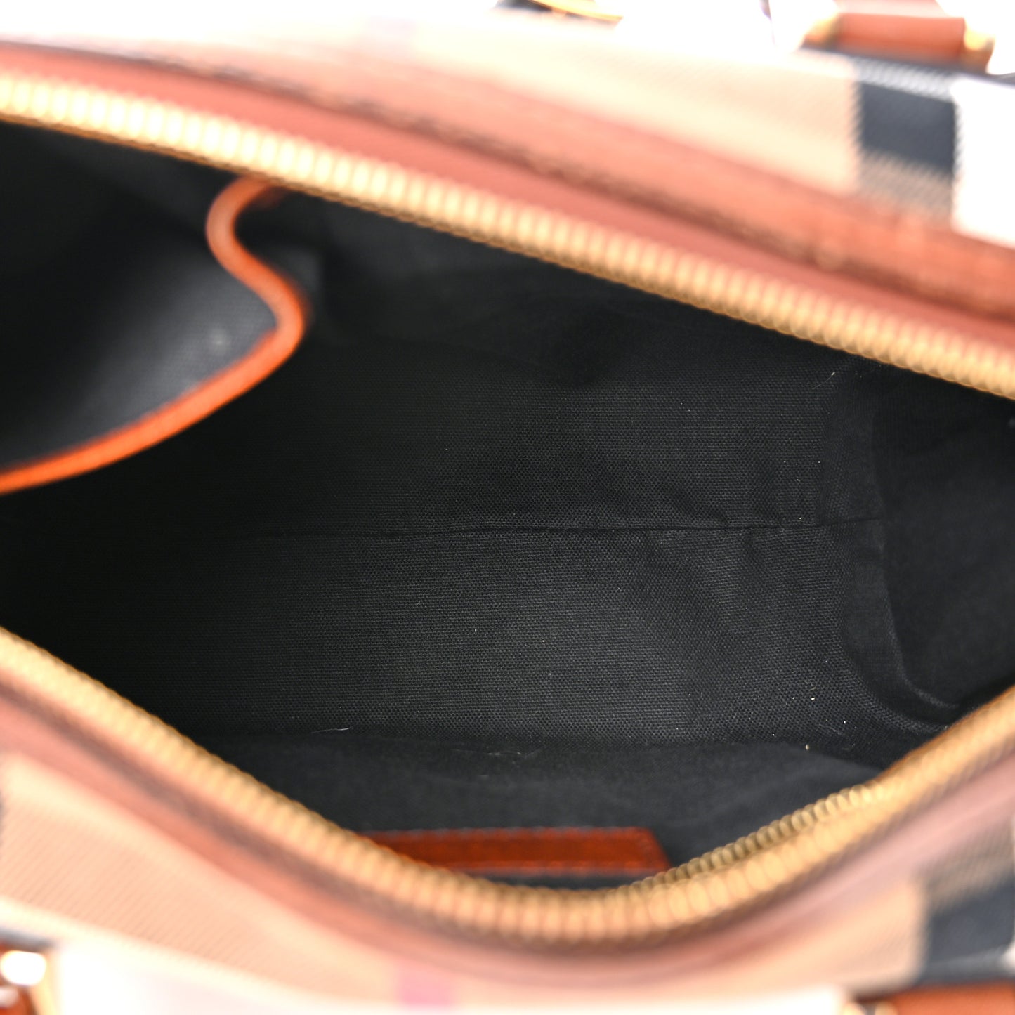 House Check Bridle Calfskin Medium Alchester Bowling Bag Dark Tan