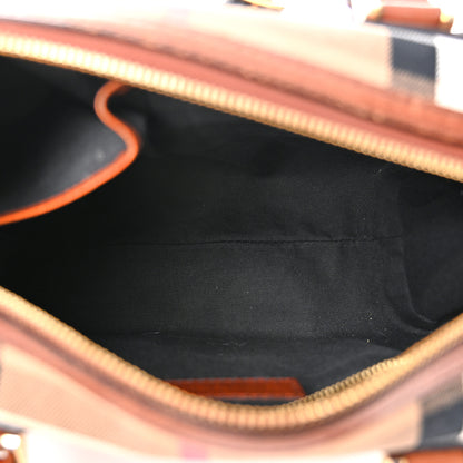 Burberry House Check Bridle Calfskin Medium Alchester Bowling Bag Dark Tan 5 of 13