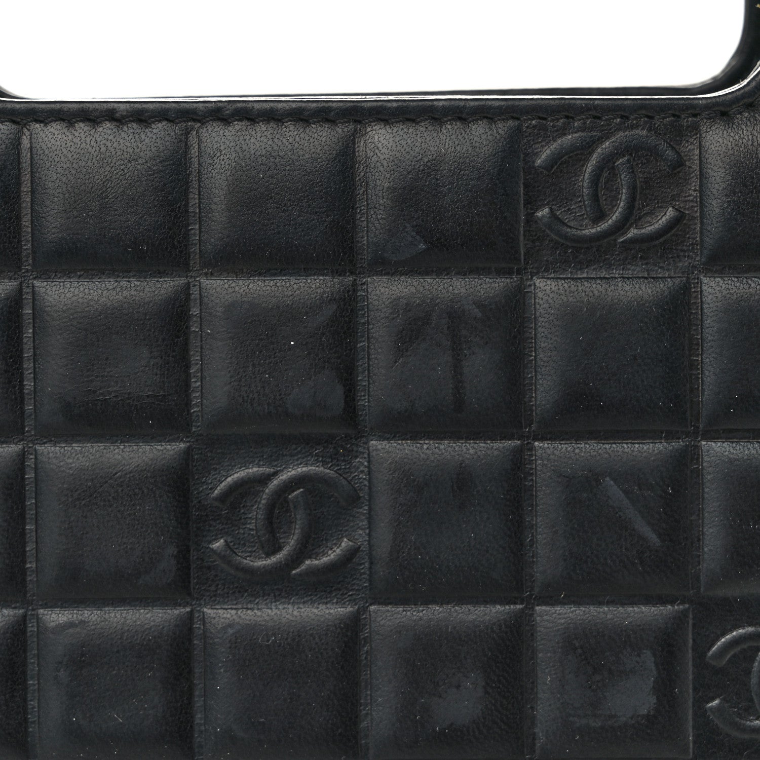 Chanel Lambskin CC Chocolate Bar Quilted Tote Black 11 of 11