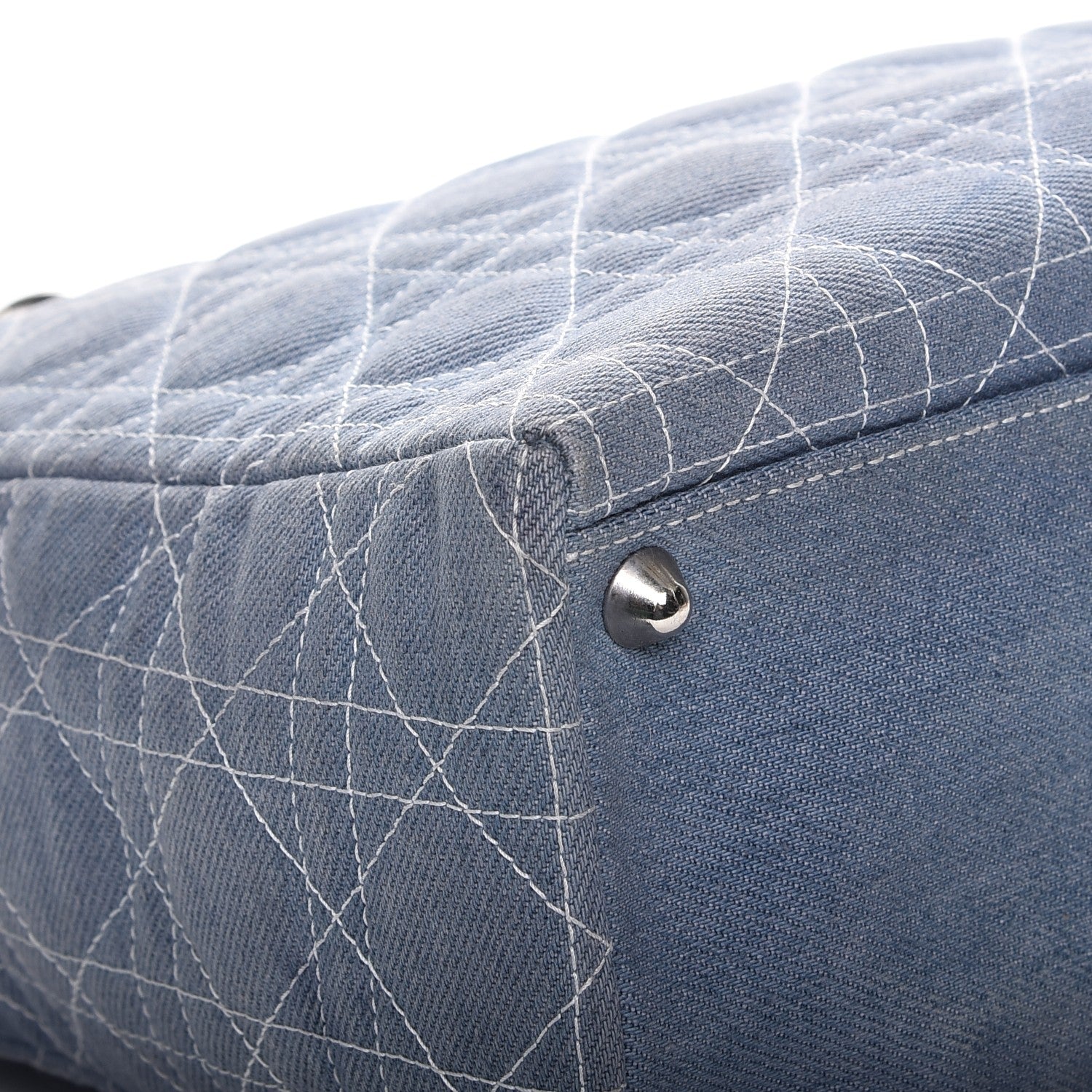 Christian Dior Denim Cannage Large Lady Dior Tote Blue 7 of 13