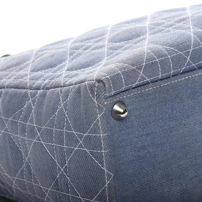 Christian Dior Denim Cannage Large Lady Dior Tote Blue 7 of 13