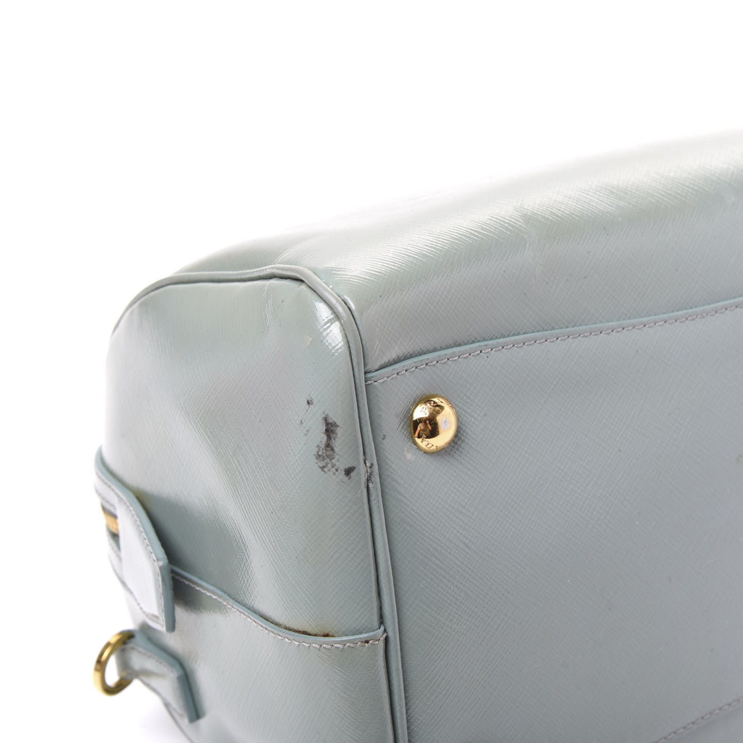 Saffiano Vernice Bowler Acquamarina