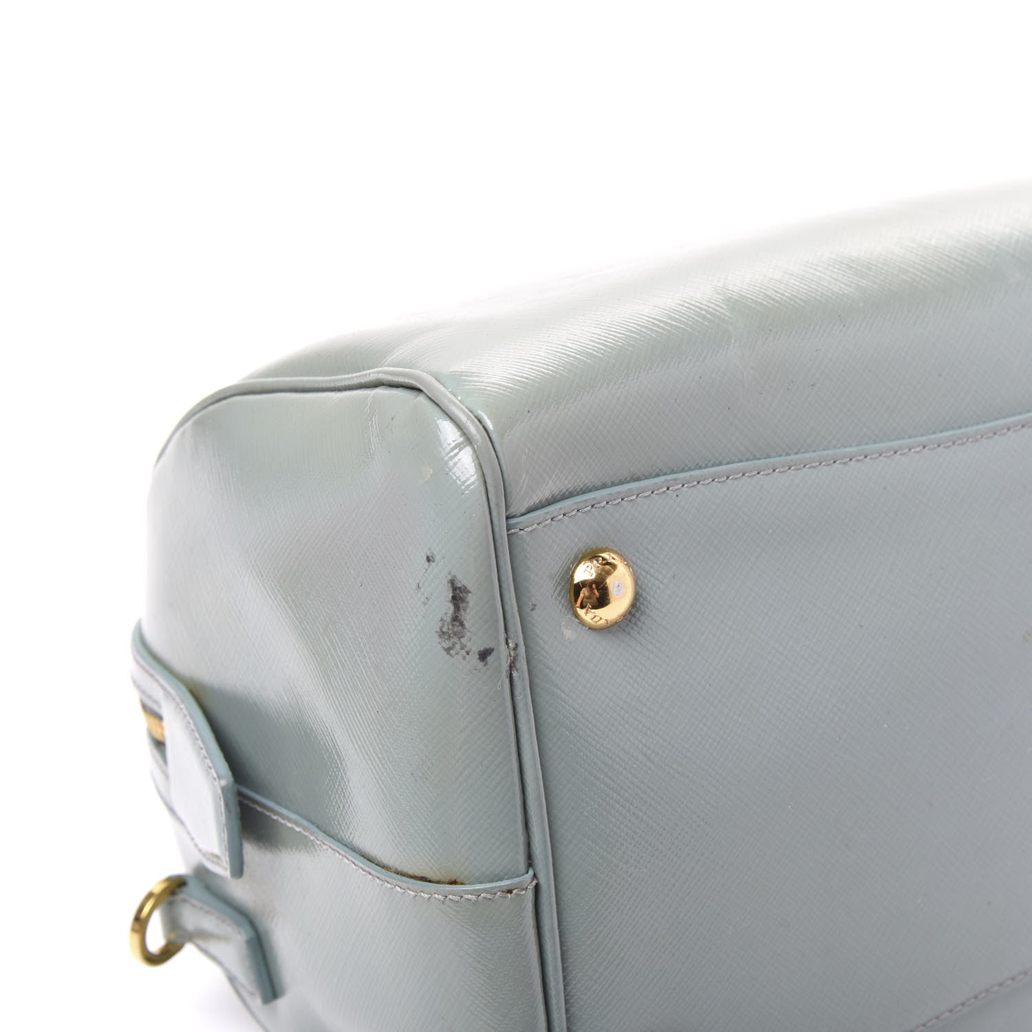 Prada Saffiano Vernice Bowler Acquamarina 7 of 13