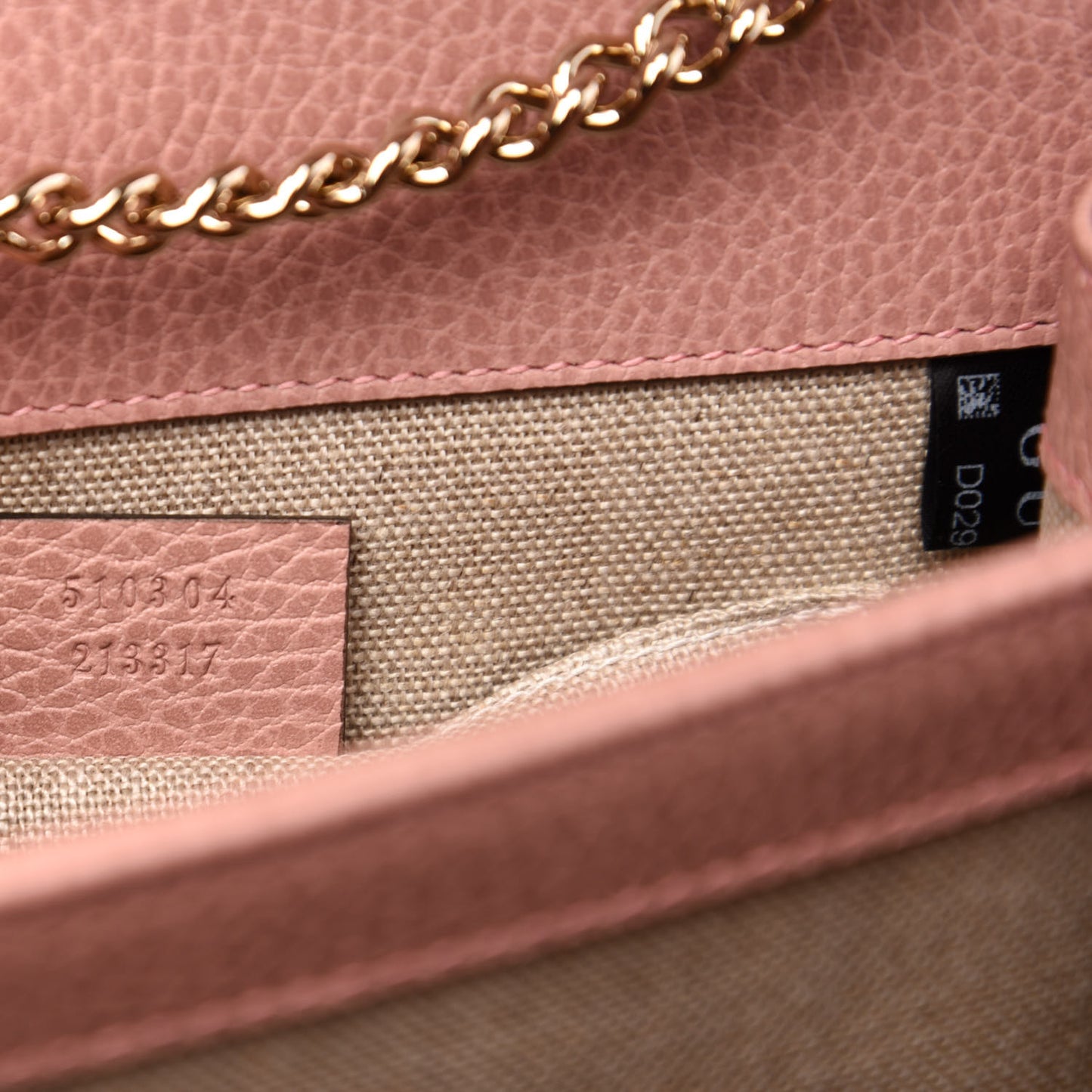 Dollar Calfskin Small Interlocking G Shoulder Bag Soft Pink