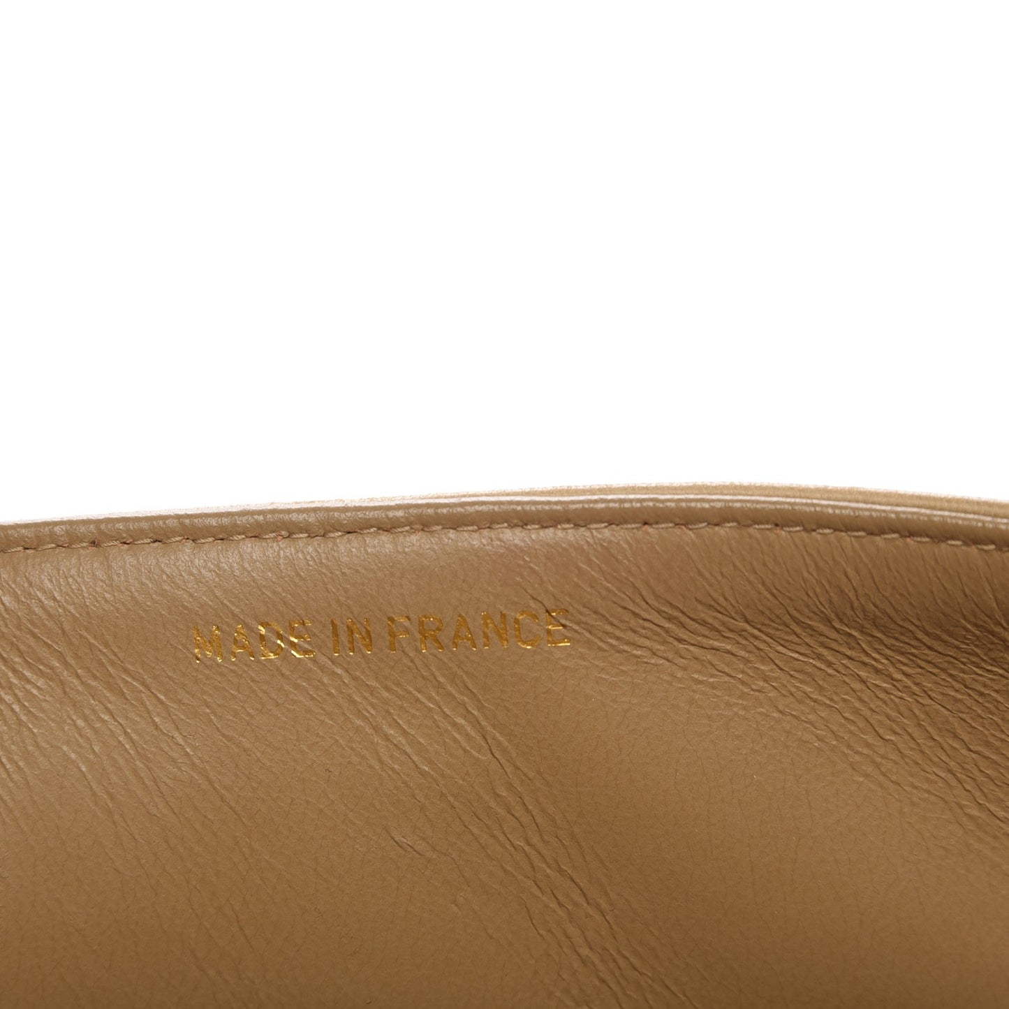 Lambskin Quilted Medium Double Flap Beige