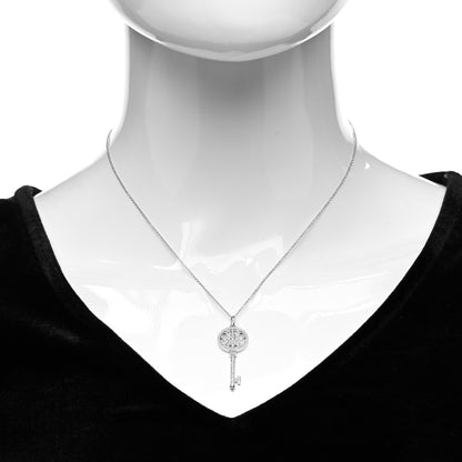Tiffany Platinum Diamond Star Key Pendant Necklace 2 of 5
