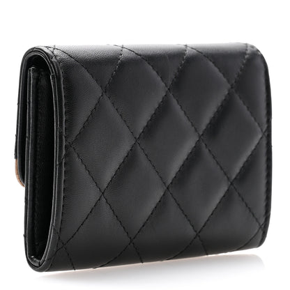 Chanel Lambskin Quilted CC Chic Flap Card Holder Black Gold 3 of 12