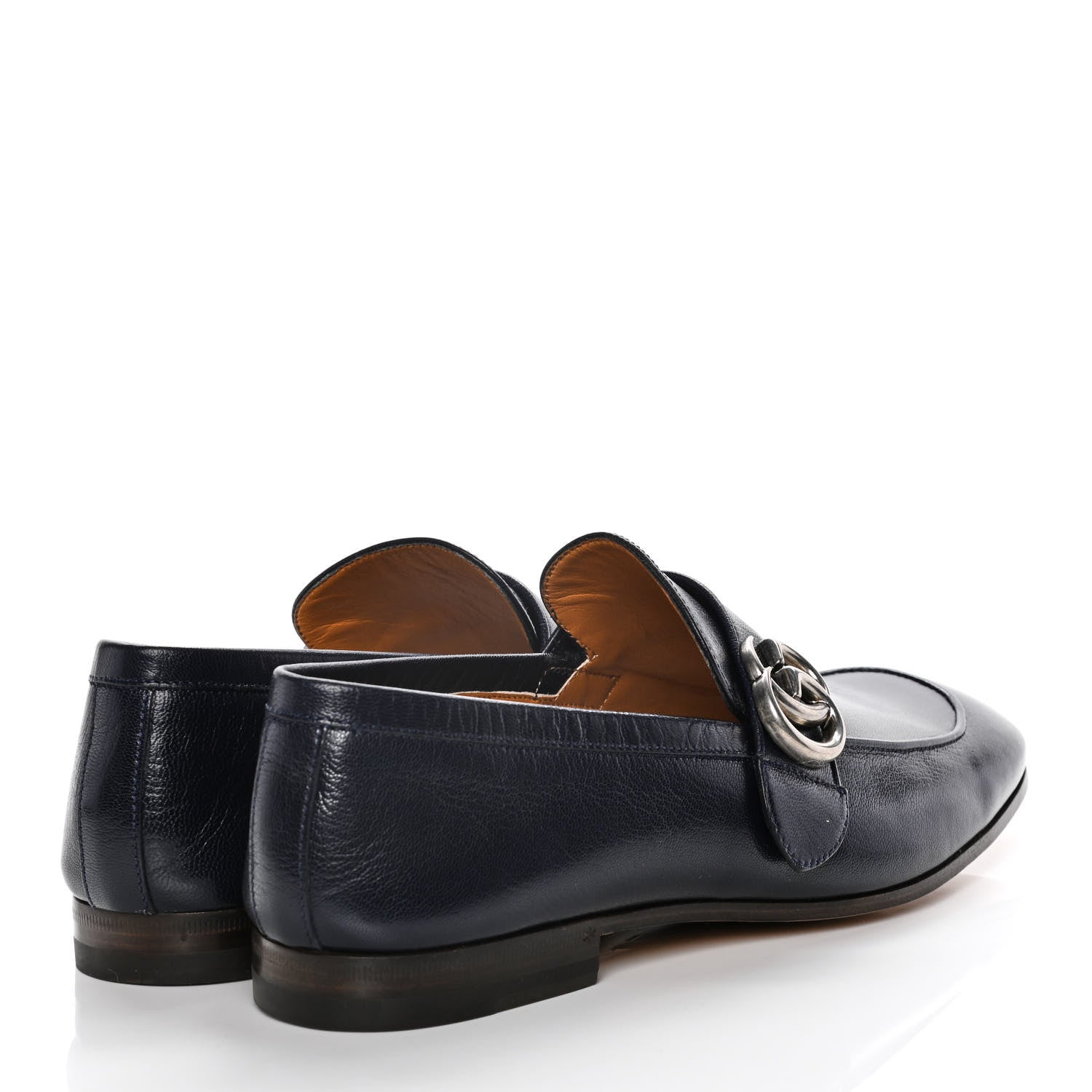 Gucci Goatskin Mens GG Loafers 7.5 Blue 5 of 12