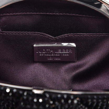 Judith Leiber Swarovski Crystal Kisslock Clutch Black Silver 6 of 10