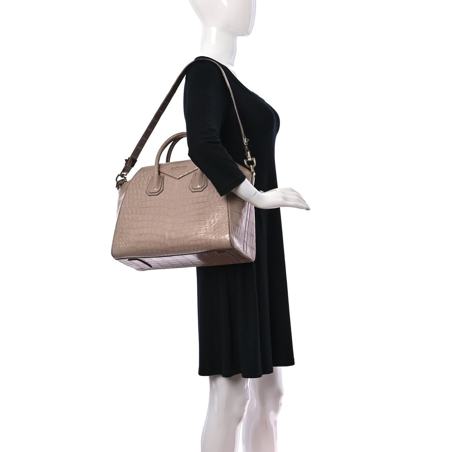 Crocodile Medium Antigona Nude Pink