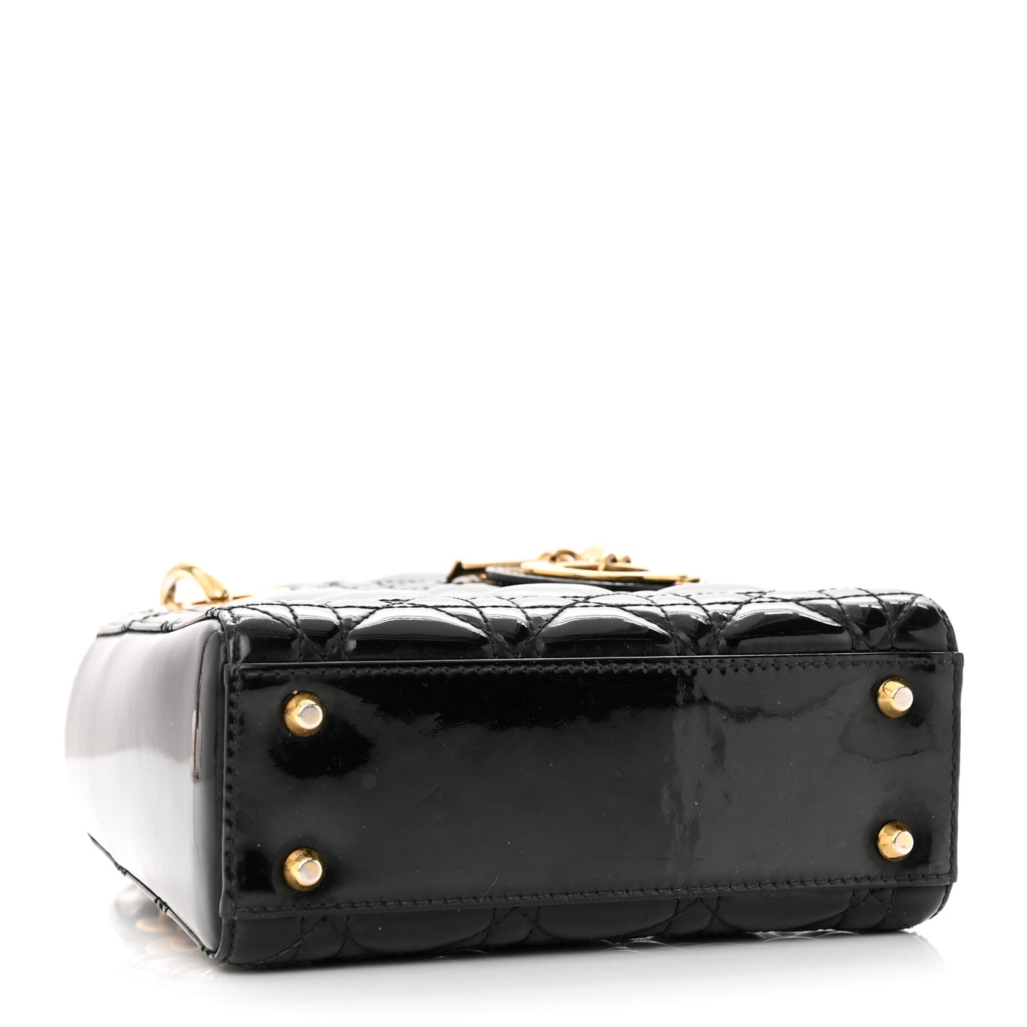 Patent Cannage Mini Lady Dior Black