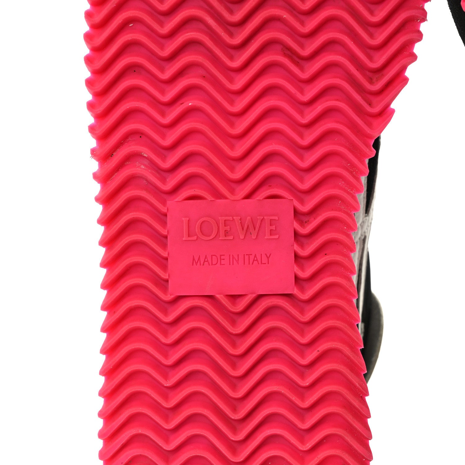 Loewe Suede Nylon Womens Flow Runner Sneakers 39 Black Neon Pink 7 of 11