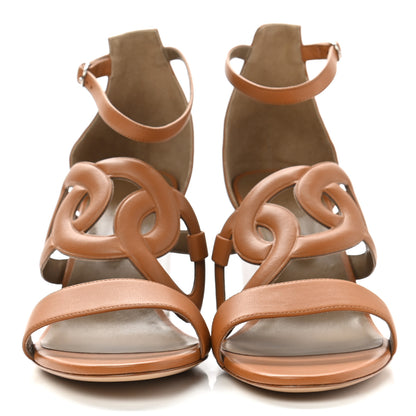 Hermes Nappa Brisbane Wedge Sandals 41 Naturel 2 of 8