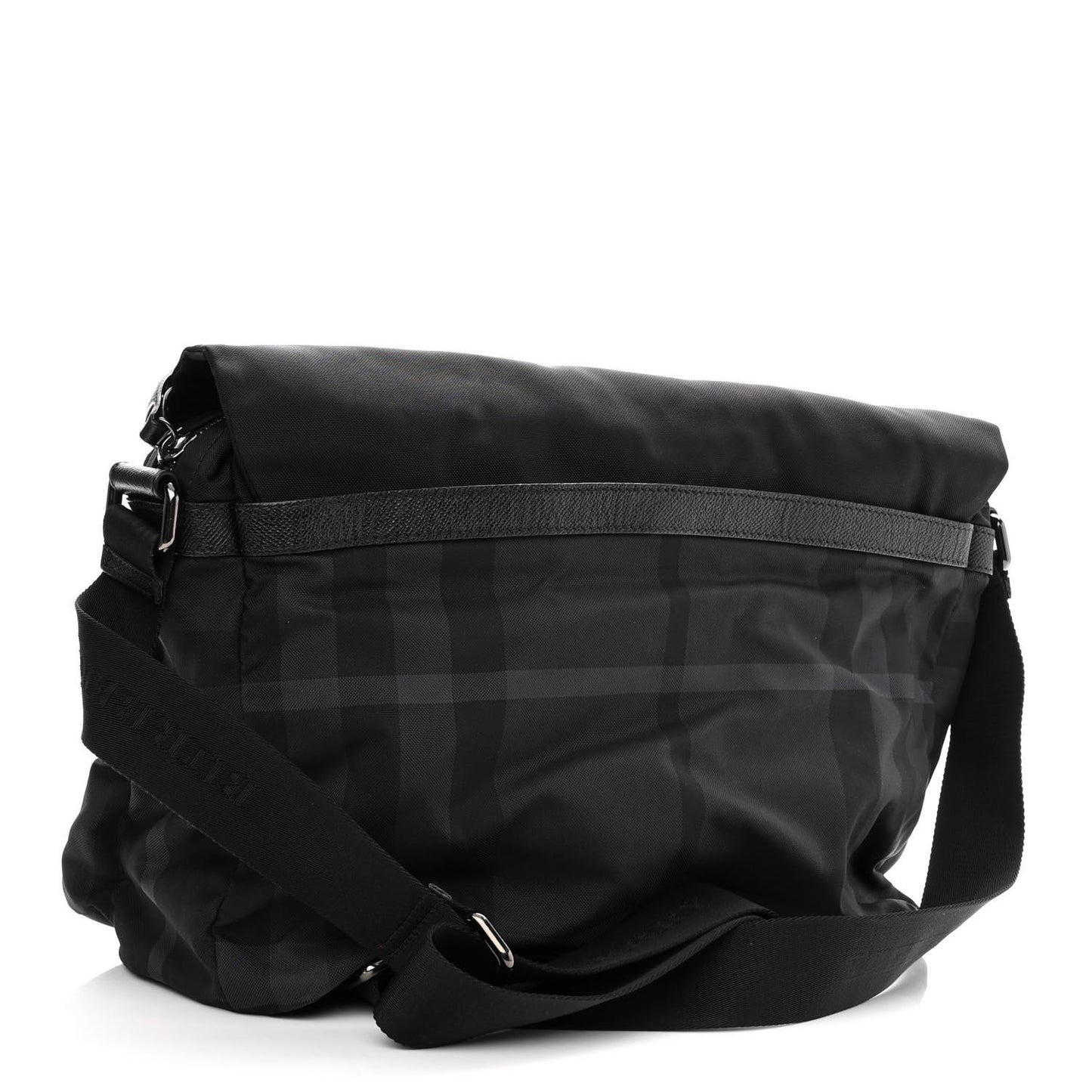 Nylon Jacquard Beat Check Sundorine Messenger Bag Black