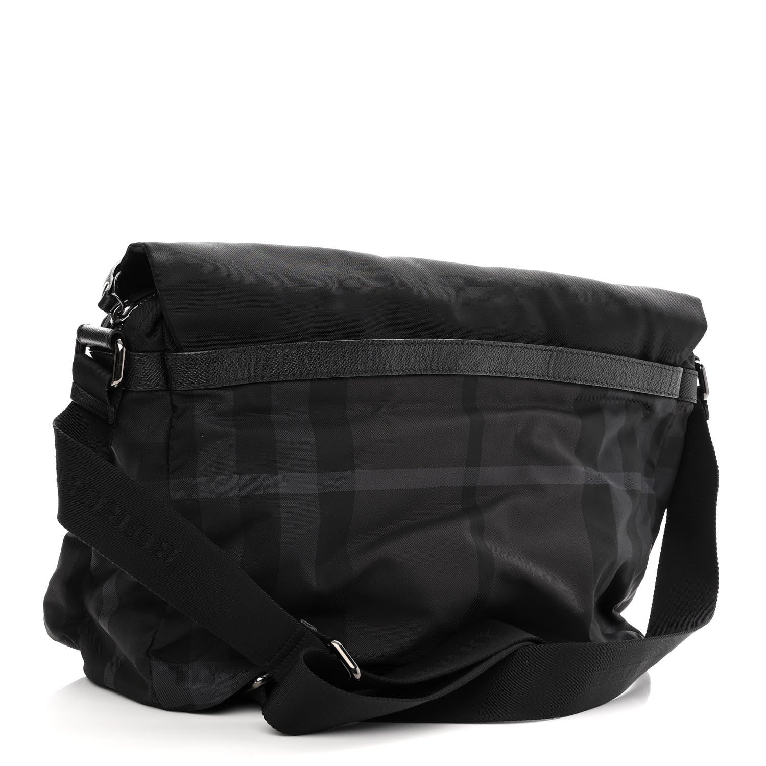 Burberry Nylon Jacquard Beat Check Sundorine Messenger Bag Black 2 of 10