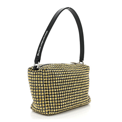 Alexander Wang Mesh Crystal Rhinestone Mini Heiress Pouch Porcelain 3 of 8
