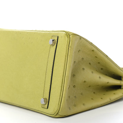 Hermes Ostrich Birkin 30 Vert Anis 8 of 10