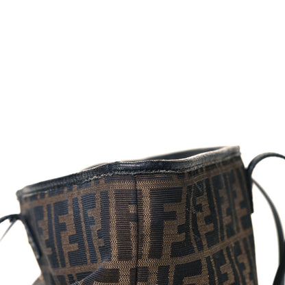 Fendi Zucca Vitello Elite Medium Roll Tote Tobacco Black 16 of 20