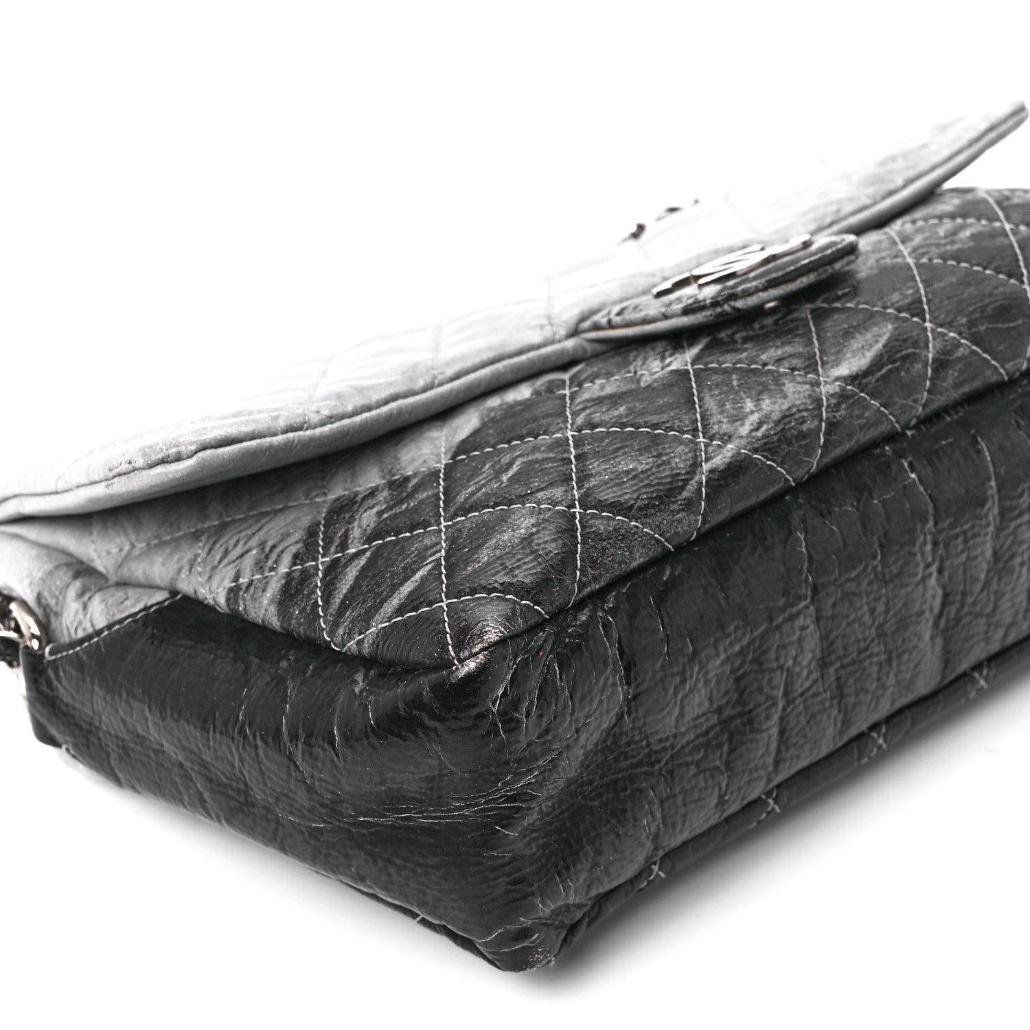 Chanel Vinyl Quilted Jumbo Melrose Degrade Flap Black 10 of 11