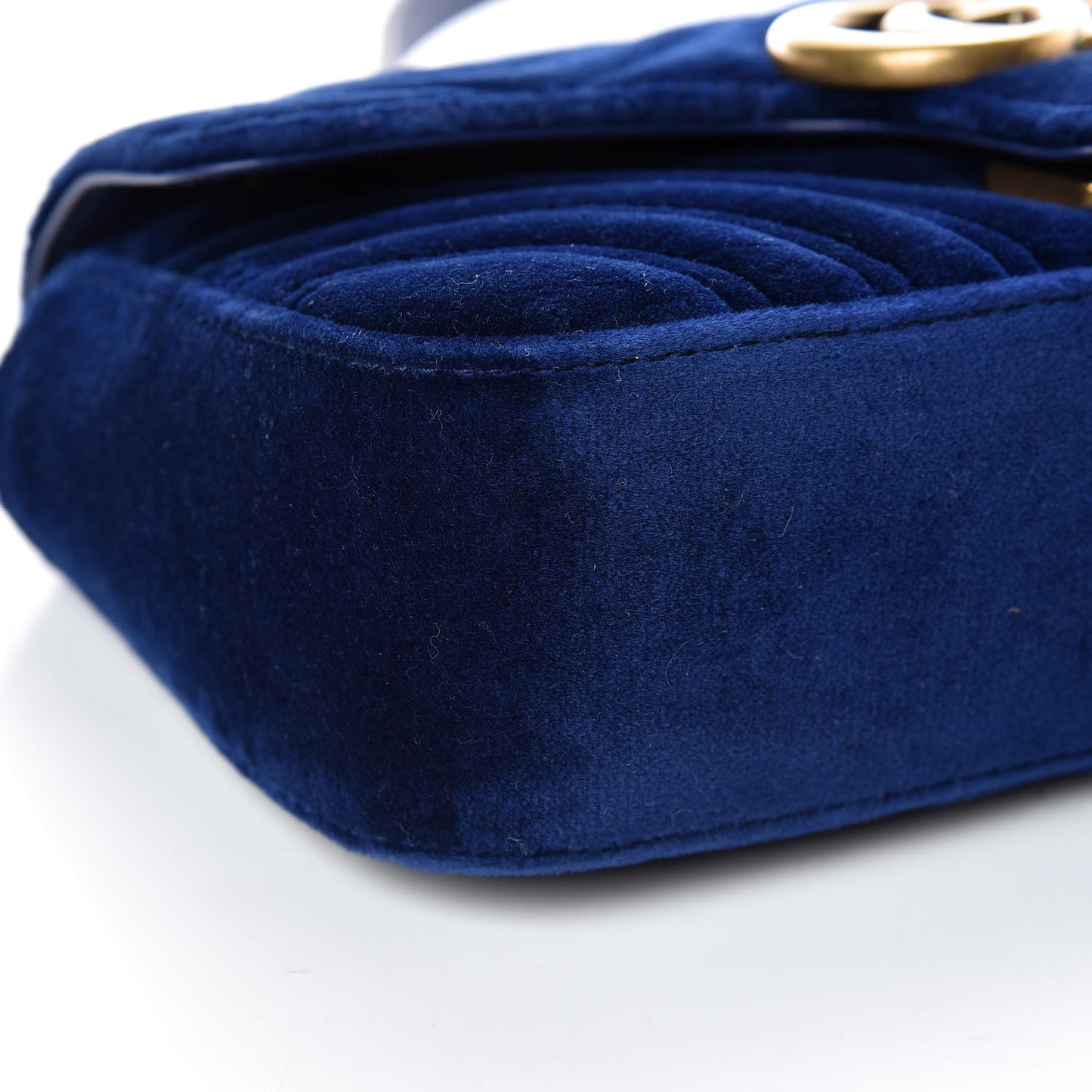 Velvet Matelasse Mini GG Marmont Shoulder Bag Cobalt Blue