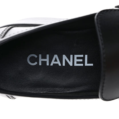Chanel Calfskin CC Platform Loafers 38 Black 7 of 8