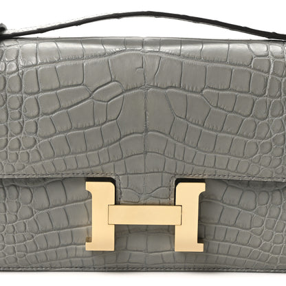 Hermes Matte Alligator Constance 1-Elan Gris Cement 9 of 12