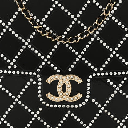 Chanel Plexiglass Crystal Quilted Minaudiere Clutch Black White 8 of 18