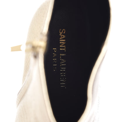 Saint Laurent Metallic Calfskin Santa Venere Babies 90 Ankle Boots 40 Platino 7 of 10