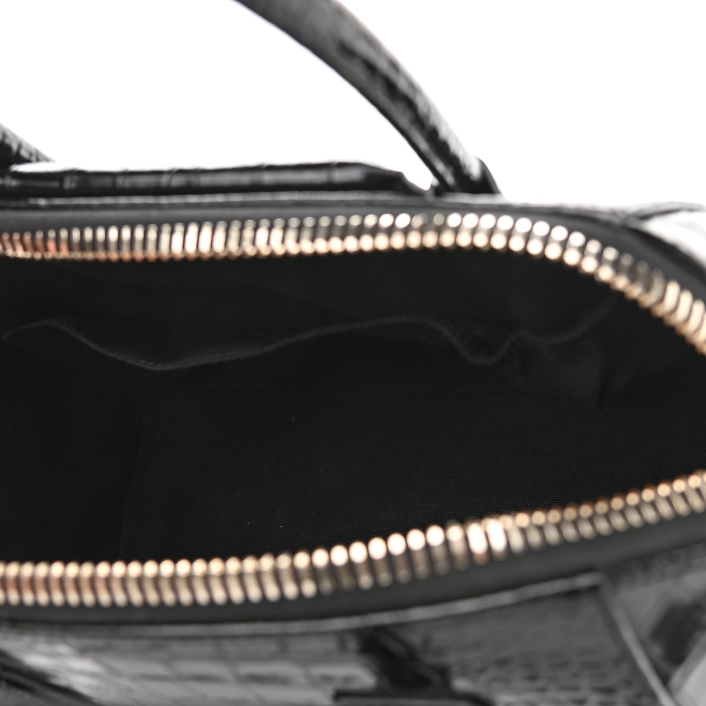 Calfskin Crocodile Embossed Small Antigona Black
