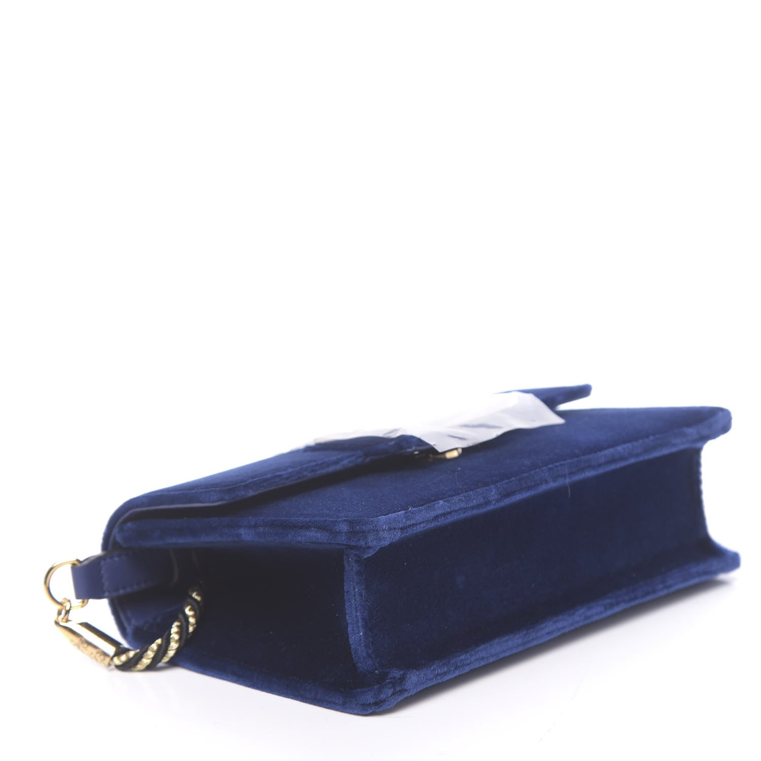 Gucci Velvet Crystal Square G Shoulder Bag Cobalt Blue 4 of 11