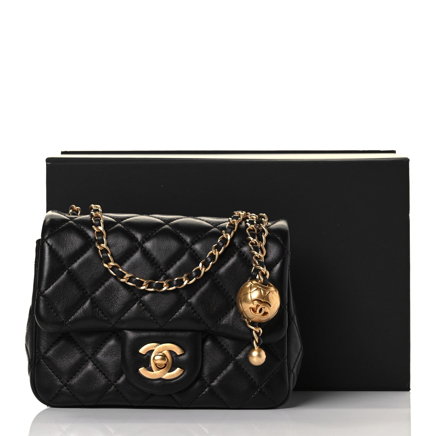 Chanel Lambskin Quilted Mini Pearl Crush Flap Black 12 of 12
