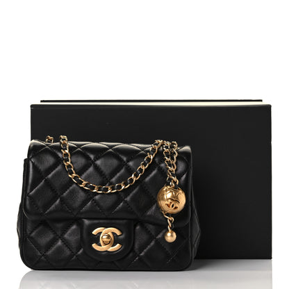 Chanel Lambskin Quilted Mini Pearl Crush Flap Black 12 of 12