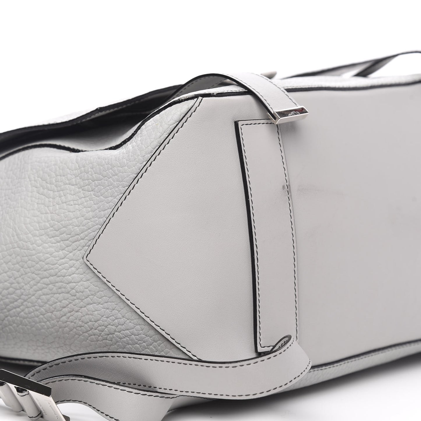 Pebbled Calfskin Small PS Courier Backpack Heather Grey