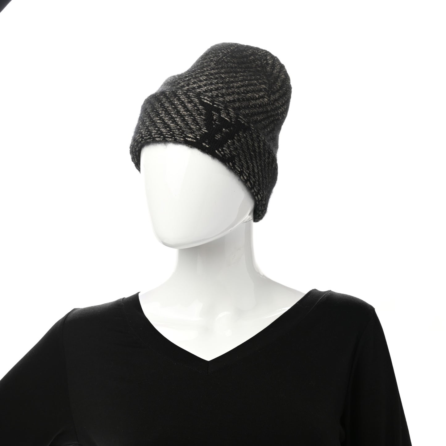 Wool Cashmere Warm Me Up Bonnet Beanie Hat Black