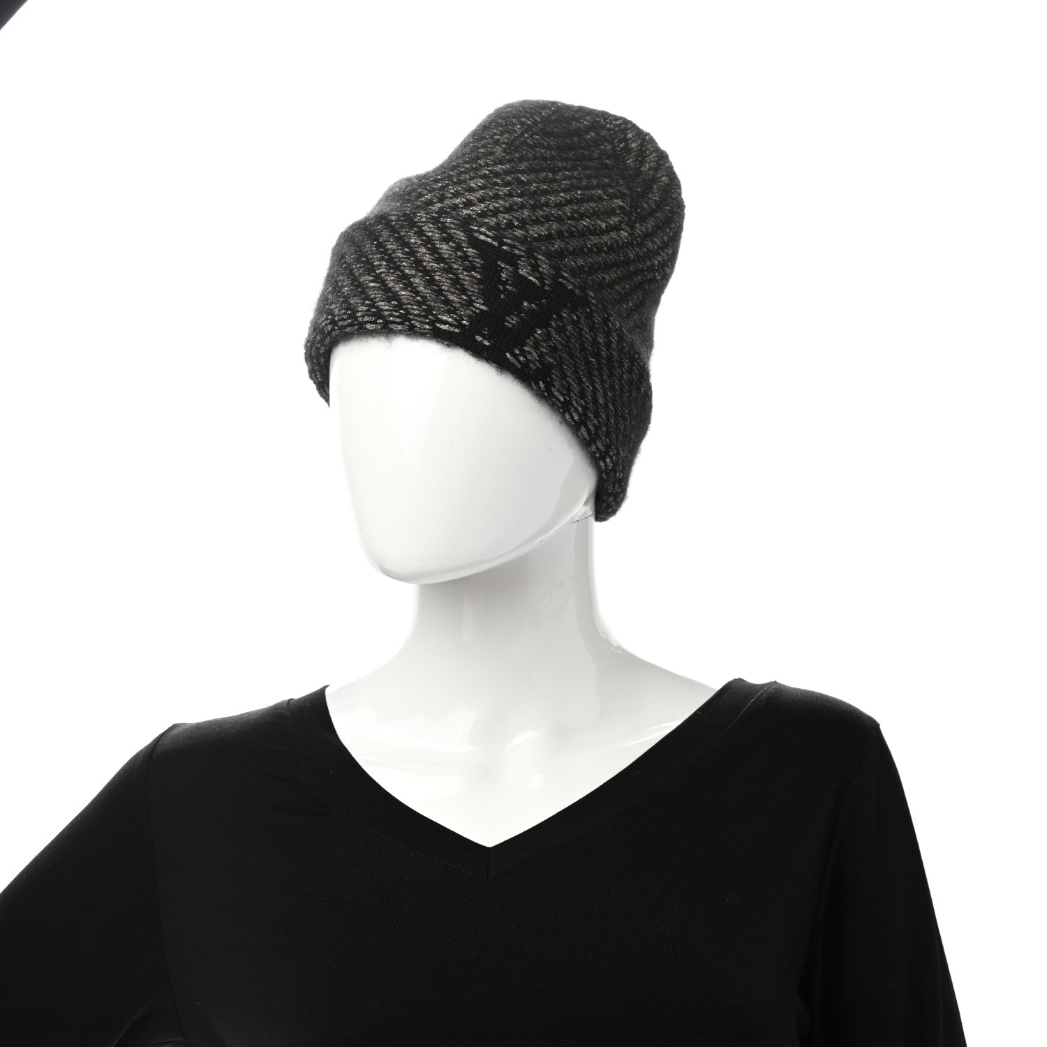 Louis Vuitton Wool Cashmere Warm Me Up Bonnet Beanie Hat Black 2 of 4