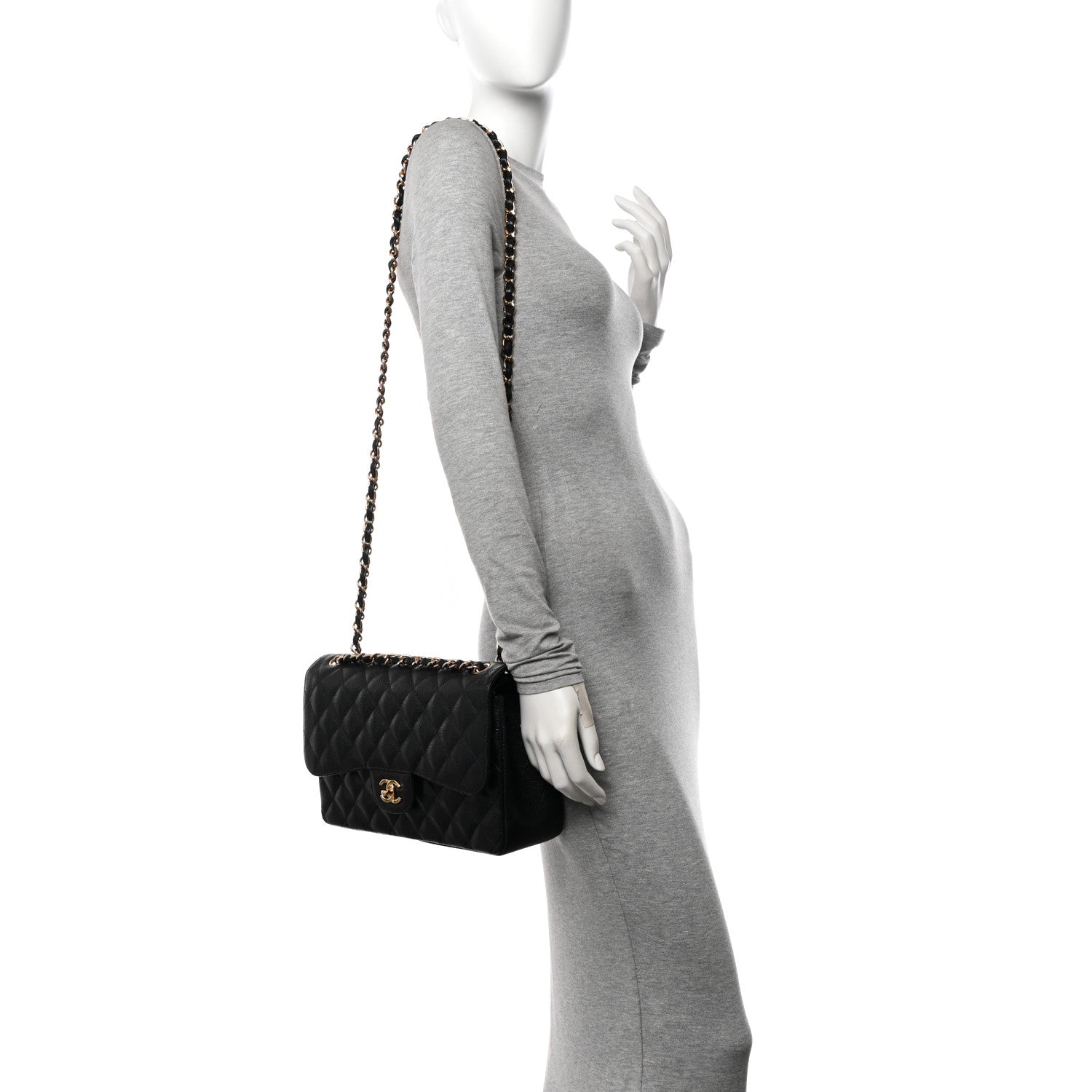 Chanel Caviar Quilted Jumbo Double Flap Black 2 of 13