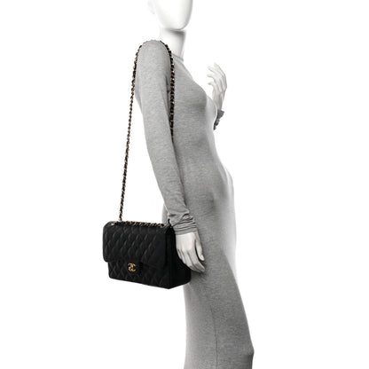 Chanel Caviar Quilted Jumbo Double Flap Black 2 of 13