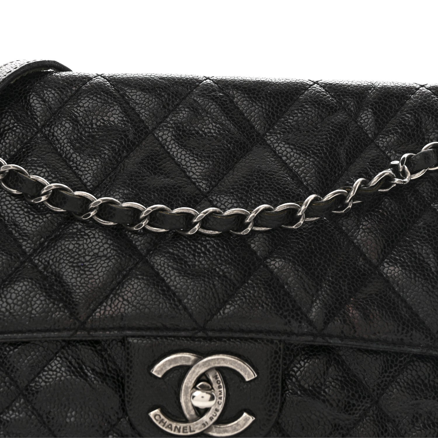 Chanel Crumpled Grained Calfskin Jumbo CC Crave Flap Black 8 of 11