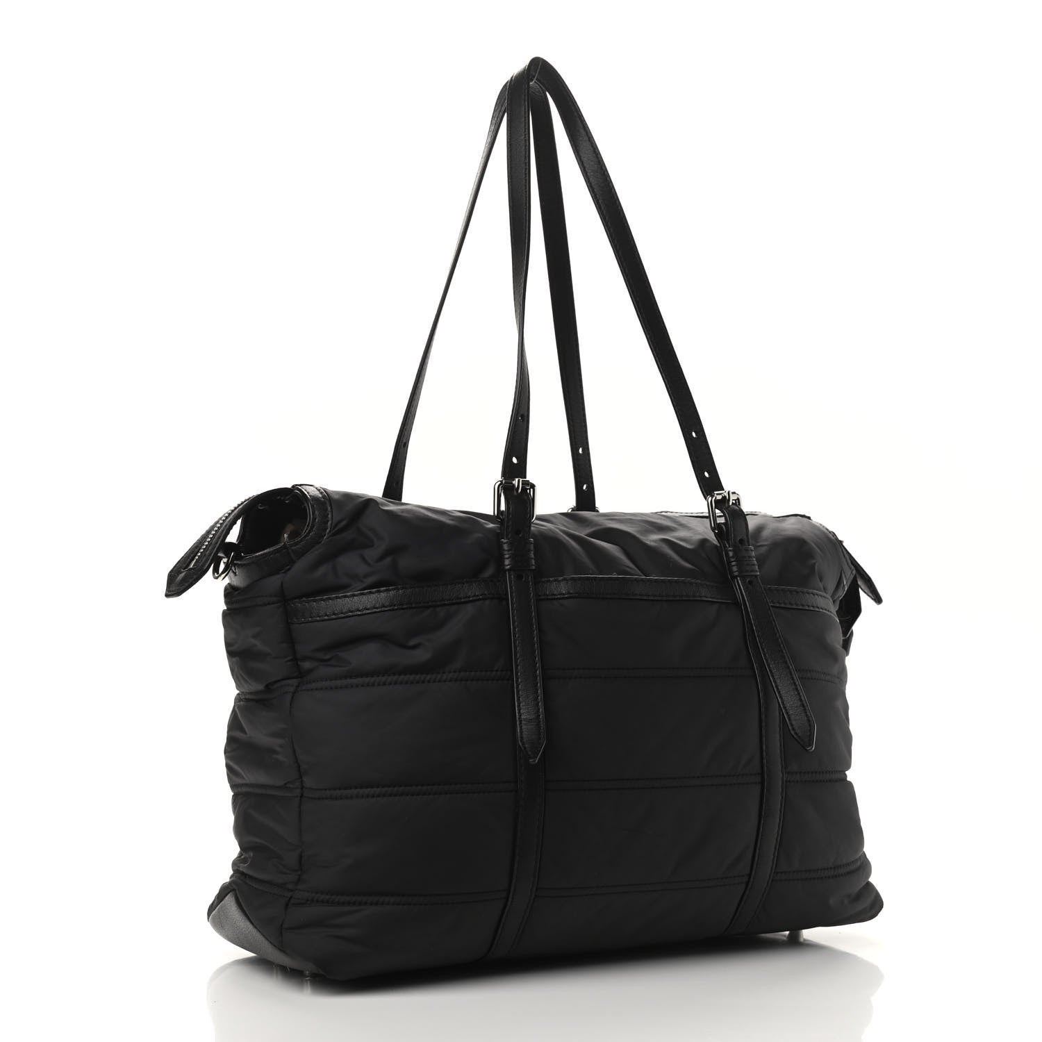 Burberry Nylon House Check Quilted Abbey Diaper Bag Black 2 of 9