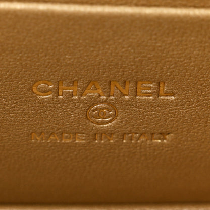 Chanel Lambskin Enamel Quilted Logo Small Vanity Case With Chain White 6 of 10