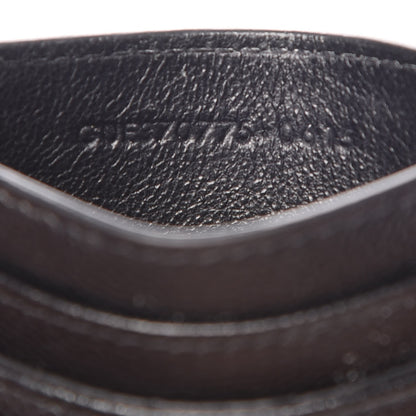 Saint Laurent Grain De Poudre Matelasse Chevron Monogram Credit Card Case Black 5 of 11