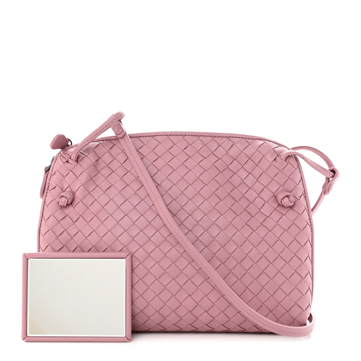 Bottega Veneta Nappa Intrecciato Nodini Crossbody Messenger Rose Pink 1 of 12