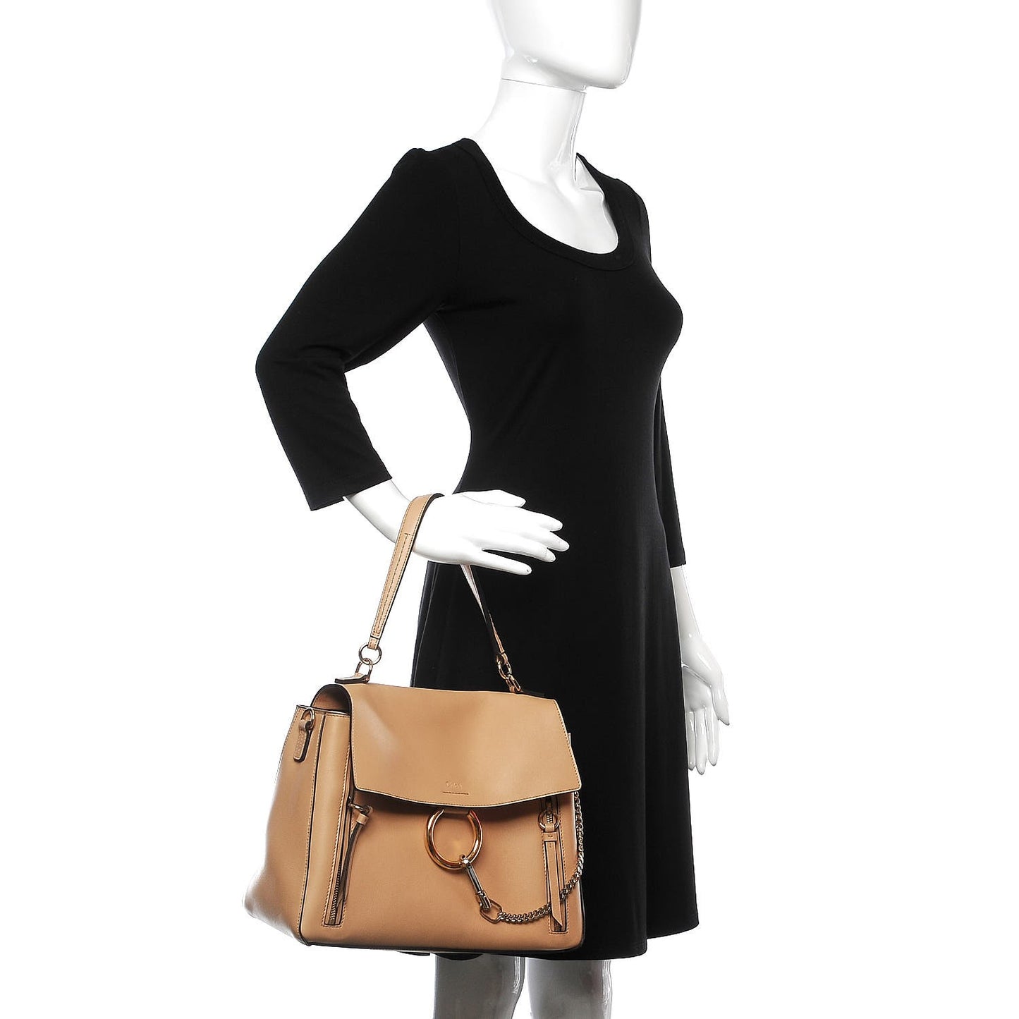 Calfskin Medium Faye Day Shoulder Bag Blush Nude