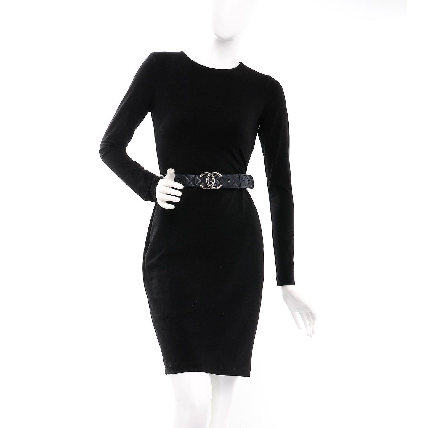Caviar Quilted CC Belt 90 36 Navy Blue