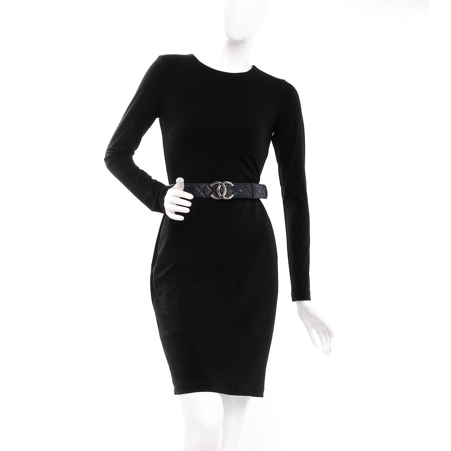 Chanel Caviar Quilted CC Belt 90 36 Navy Blue 2 of 8