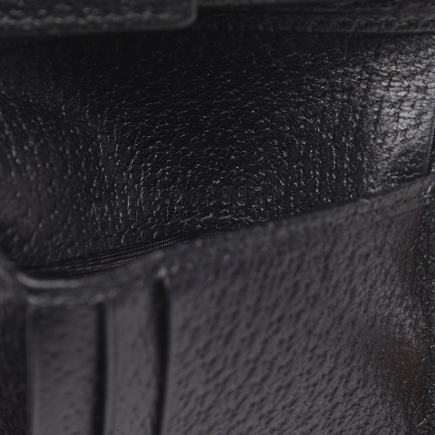 Calfskin Boar Effect Web Bi-Fold Wallet Black