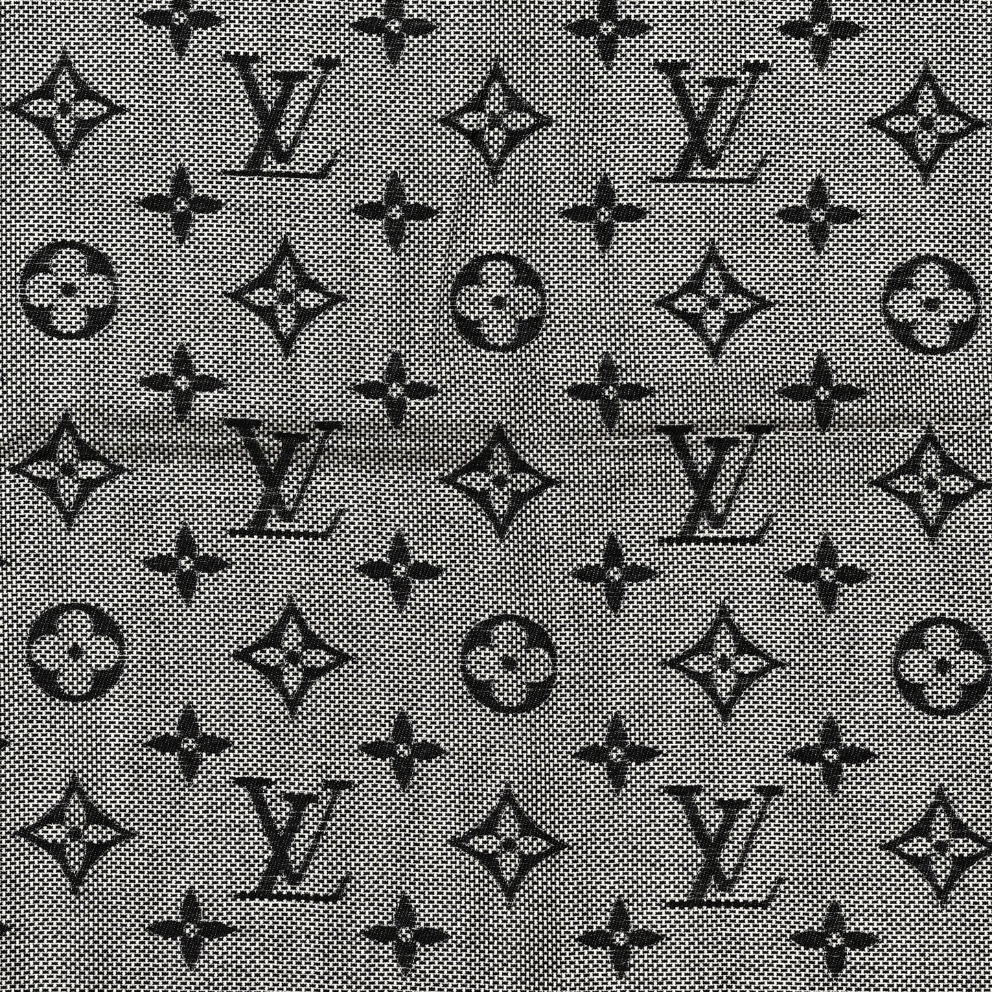 Silk Wool Monogram Neo Natte Shawl Black