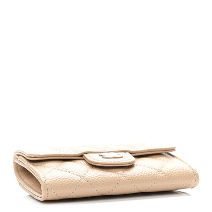 Chanel Caviar Quilted Flap Card Holder Wallet Beige 3 of 4
