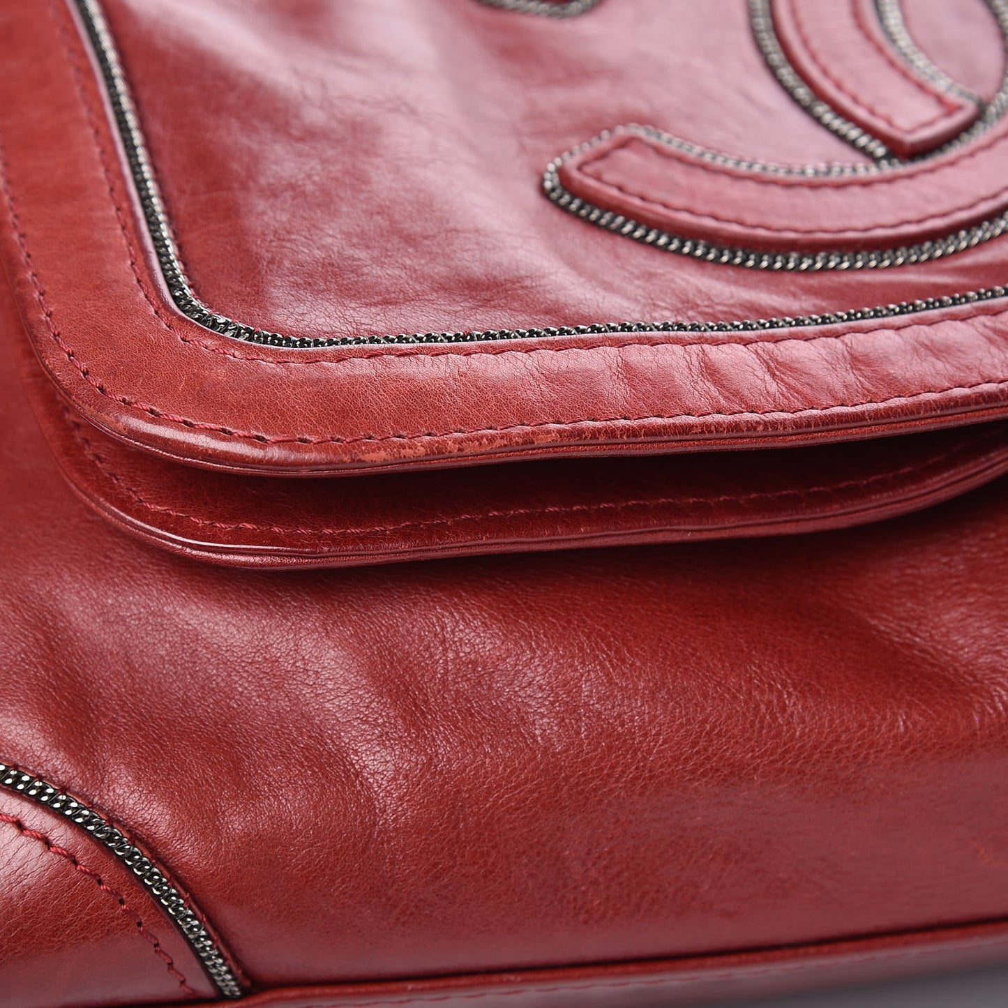 Lambskin CC Chain Shoulder Bag Red