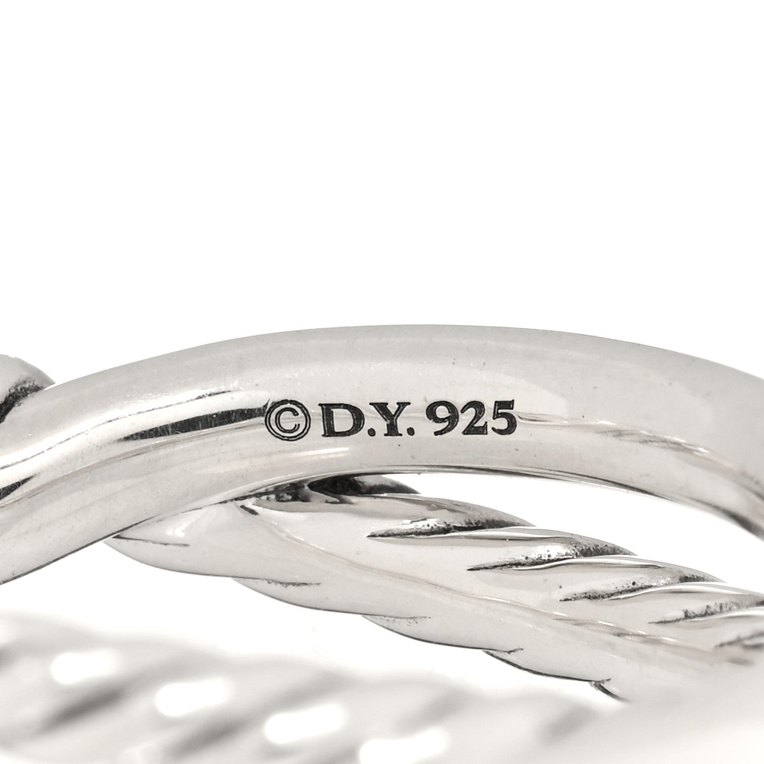 David Yurman Sterling Silver Diamond Continuance Band Ring 54 7 4 of 4